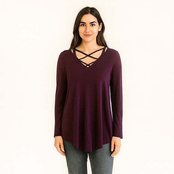 Nordstrom Size Small Open Back Purple Top. - Picture 1 of 6